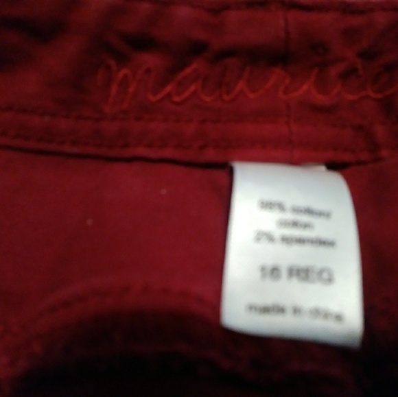 Burgundy/Red Skinny Jeggings - Picture 2 of 3